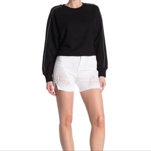 Good American High Waist Fray Cutoff White 33 NWT